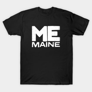 ME Maine State Vintage Typography T-Shirt